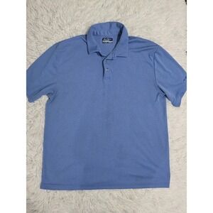 BEN HOGAN Performance Men's XL Golf Shirt Short Sleeve Blue Geometric Pattern